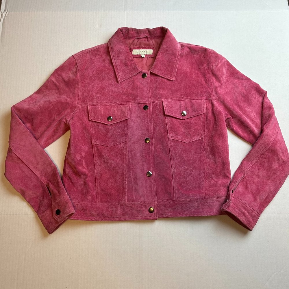 Sorbe Women's Suede Magenta Top and Pants Set Size S Top Size 6 Bottoms